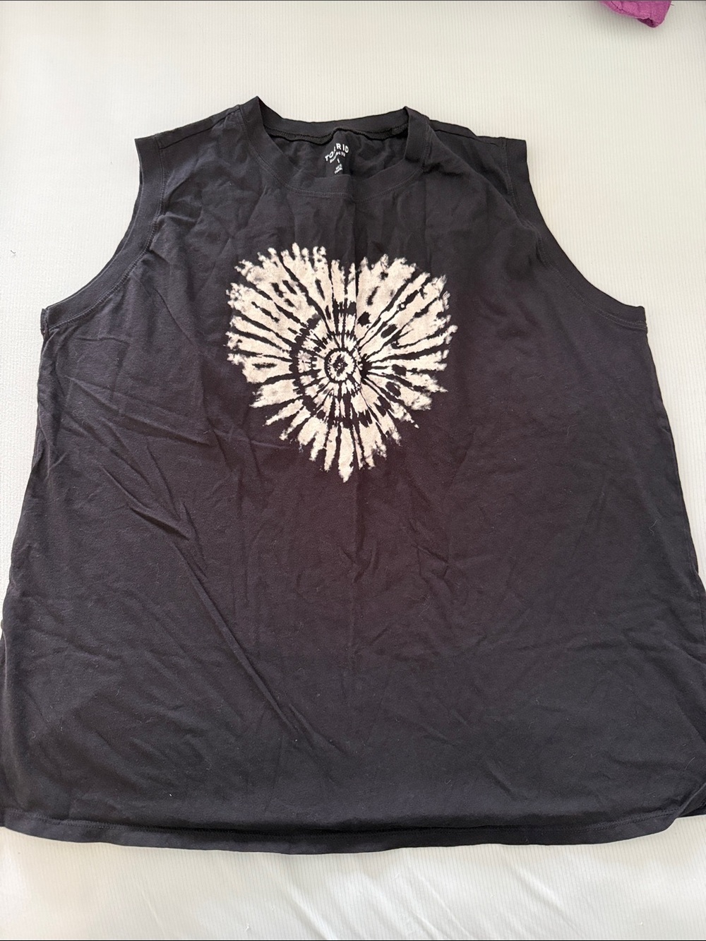 torrid Black Tie-Dye Heart Muscle Tank